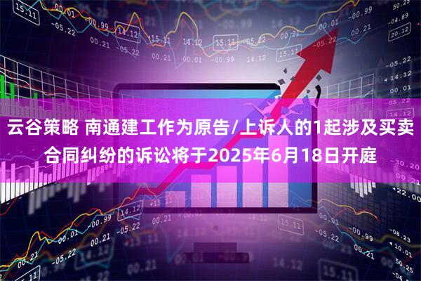 云谷策略 南通建工作为原告/上诉人的1起涉及买卖合同纠纷的诉讼将于2025年6月18日开庭