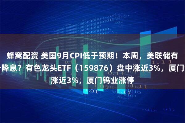 蜂窝配资 美国9月CPI低于预期！本周，美联储有望进一步降息？有色龙头ETF（159876）盘中涨近3%，厦门钨业涨停