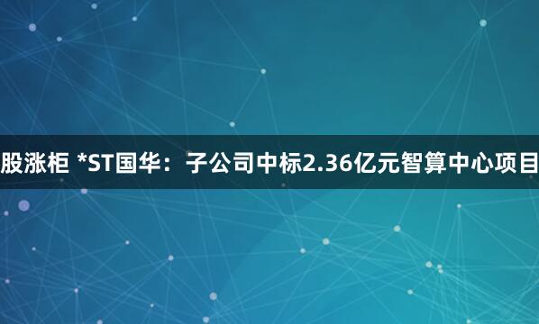 股涨柜 *ST国华：子公司中标2.36亿元智算中心项目