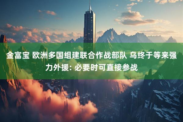 金富宝 欧洲多国组建联合作战部队 乌终于等来强力外援: 必要时可直接参战