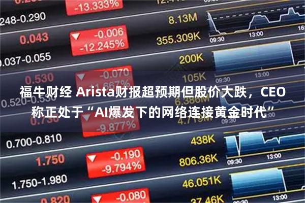 福牛财经 Arista财报超预期但股价大跌，CEO称正处于“AI爆发下的网络连接黄金时代”